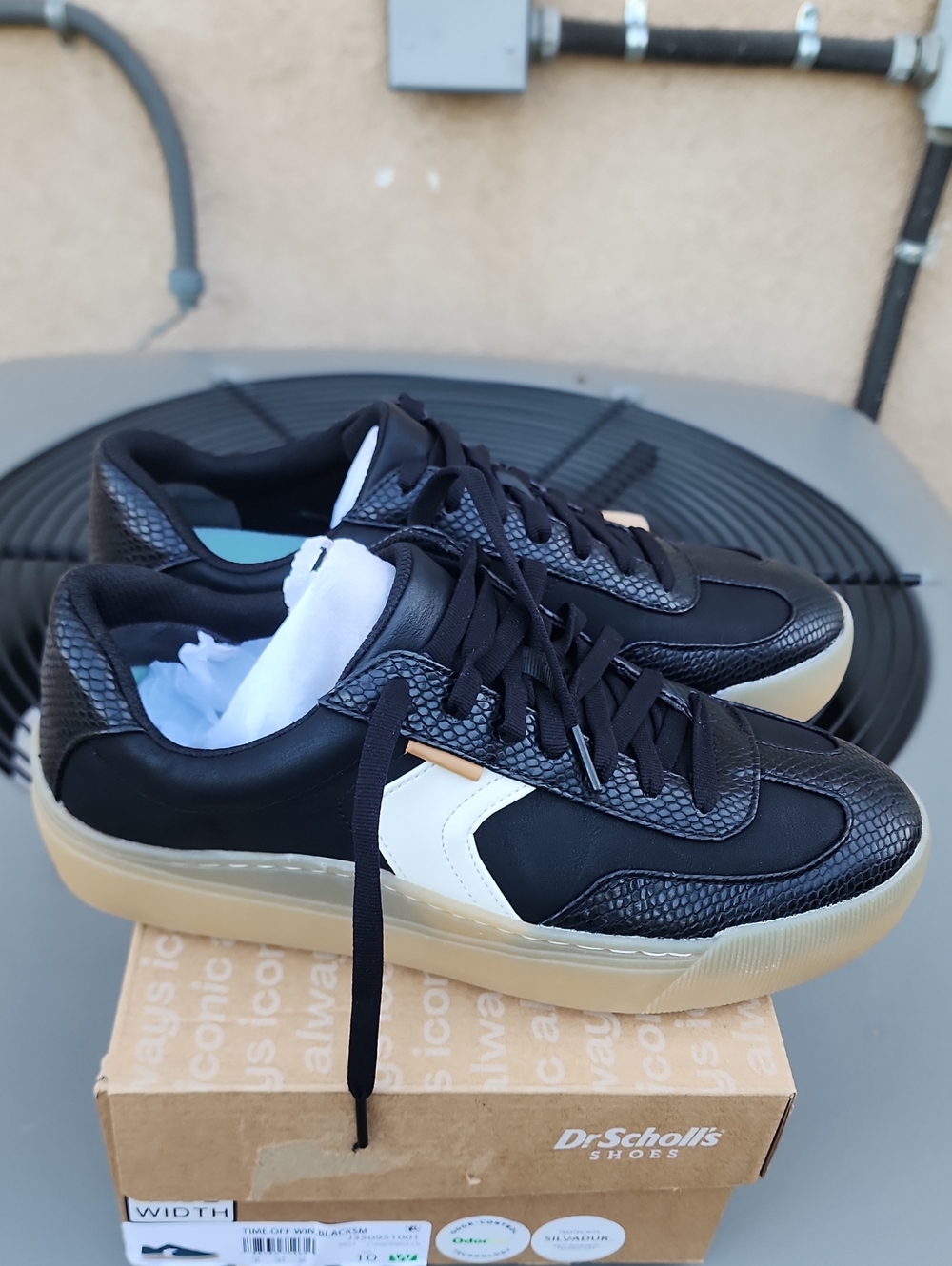 New Dr. Scholl's Womens Black Casual Sneakers, Sz. 10W